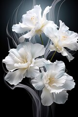 Fototapeta na wymiar abstract iris petals, black and white illustration. Generative AI