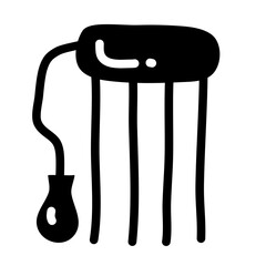 paint brush of construction tool hand drawn vector illustration