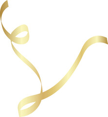 Gold shiny ribbons set. Decoration for party, holiday, New Year