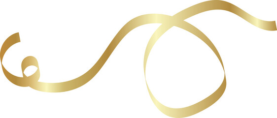 Gold shiny ribbons set. Decoration for party, holiday, New Year