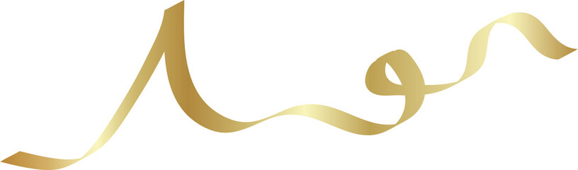 Gold shiny ribbons set. Decoration for party, holiday, New Year