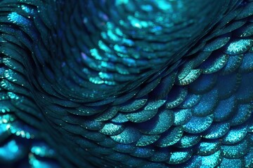 Obraz premium Blue glittery sequin background, generative ai