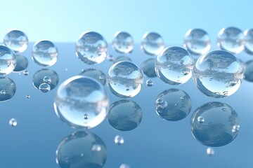 Fresh transparent spheres background, generative ai