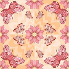 Vector Flower Pattern Wallpaper isolated illustration