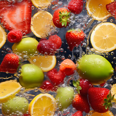 Fruits in ice water 