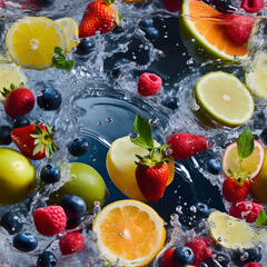 Fruits in ice water 