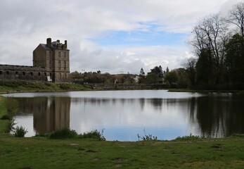 Obraz premium castle on the river in Quintin, Brittany , France
