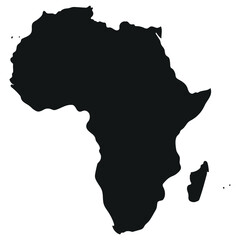 Afryka, kształt kontynentu.  - obrazy, fototapety, plakaty