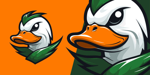 Sport and E-Sport Teams: Eye-Catching Vector Graphic with Wild Duck Logo Mascot Illustration