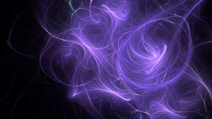 Abstract electrifying lines, smoky fractal pattern, digital illustration art work of rendering chaotic dark background