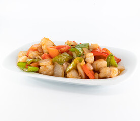 roasted angler fish with vegetables