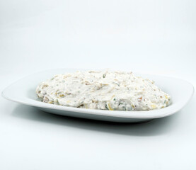 zucchini salad with yoghurt and onion
