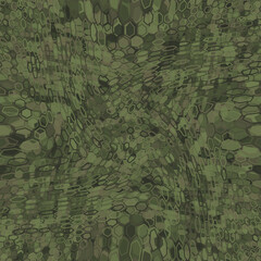 Fototapeta premium Woodland military camouflage hexagonal netting seamless pattern background