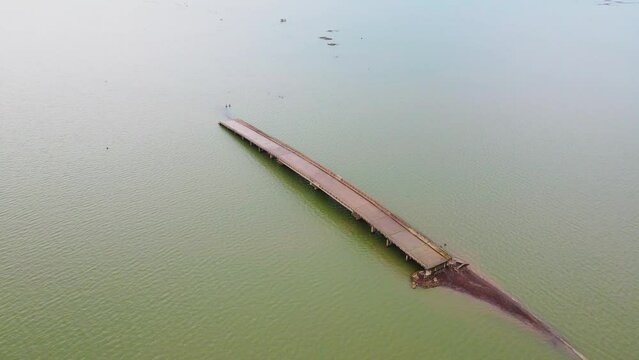 Bridge in the middle of the Pa Sak Jolasid Dam ,Thailand.