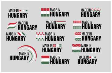 Made in Hungary graphic and label set.