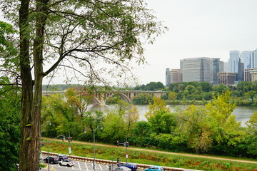 Historic Tower and Stone College Building in at a university campus - Georgetown, Washington, DC (USA)