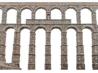 Ancient Roman aqueduct in Segovia, Spain, Europe travel background - obrazy, fototapety, plakaty