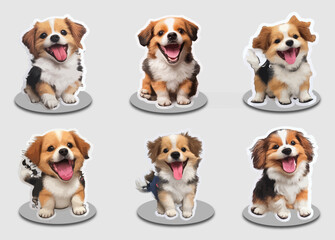 Unique best happy baby dog sticker. Cute beagle dog stickers pack