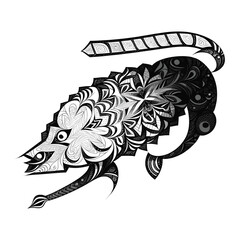 Stylized drawing, ancient Scythian art, ethnic theme, vector design	