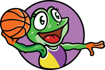 Basket Ball Female Player Frog Dunk