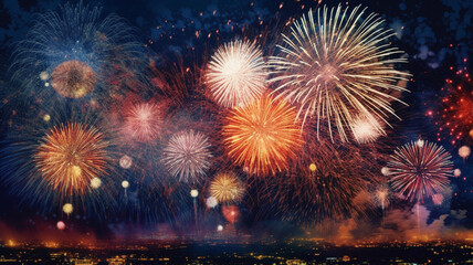 4th of July fireworks. Generative AI