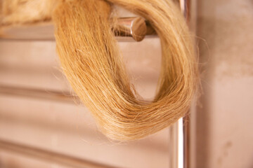Plumbing linen is used when connecting couplings and fittings in plumbing. Close-up