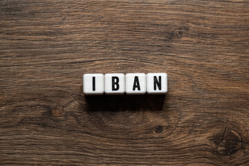 IBAN - word concept on building blocks, text