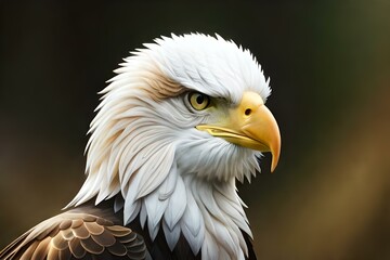 Fototapeta premium Eagle Face potriat close AI GENERATED