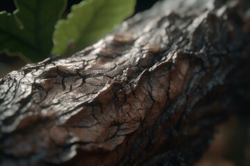 A close-up of a natural feature, such as a leaf or bark, with intricate and unique patterns, Generative AI