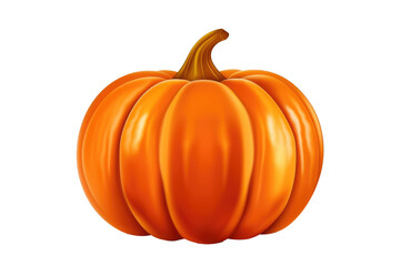 Single fresh orange pumpkin isolated on white background. Generative AI