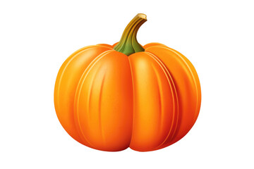 Obraz premium Single fresh orange pumpkin isolated on white background. Generative AI