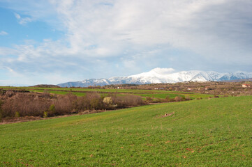 Fototapeta premium Country landscape in Southern Bulgaria, springtime