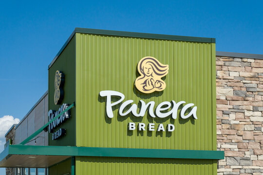 Panera Bread Restaurant Exterior and Trademark Logo