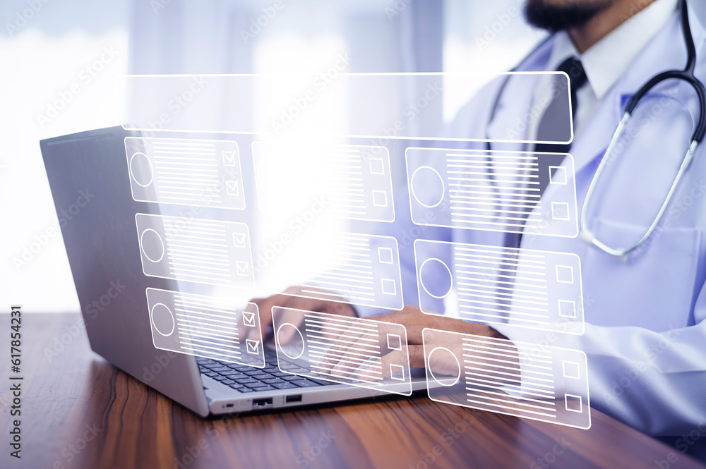 Poster doctor visual screen software data management, doctor document management on cloud computing databas