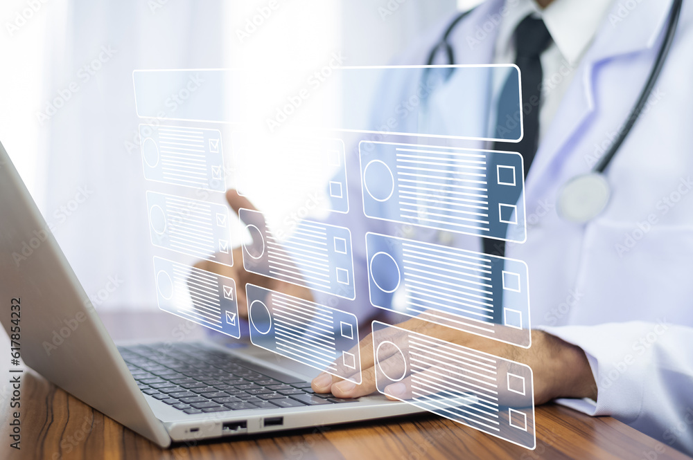 Poster doctor visual screen software data management, doctor document management on cloud computing databas