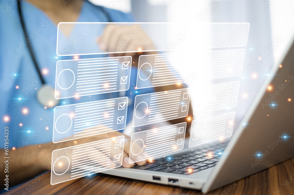 Poster doctor visual screen software data management, doctor document management on cloud computing databas