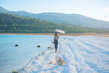 Salda Lake is a turquoise crater lake. Jezero Crater on Mars and Salda Lake in Burdur have similar...