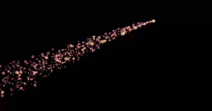 Pink Glitter Particles on the black background.
