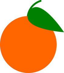 Orange fruit with leaf