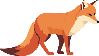 Cute fox cartoon minmal flat