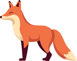 Cute fox cartoon minmal flat