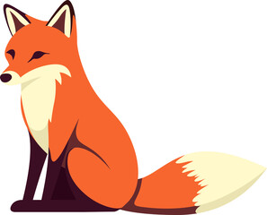 Cute fox cartoon minmal flat