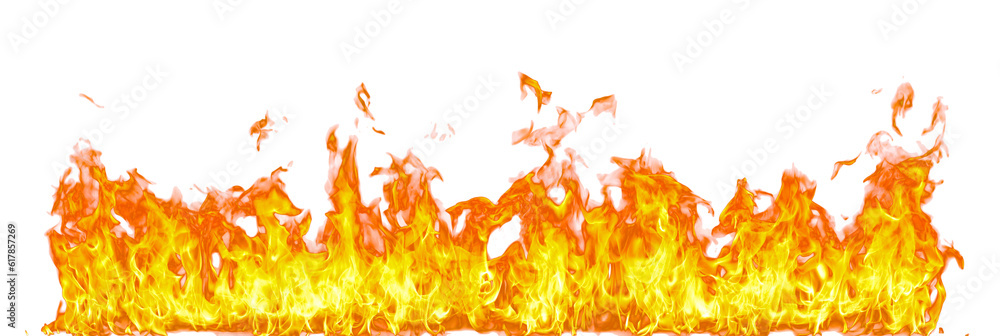 Poster fire flame on transparent background isolated png..