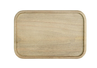 Wooden tray top view isolated background png.