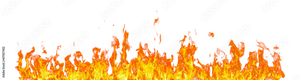 Poster fire flame on transparent background isolated png..