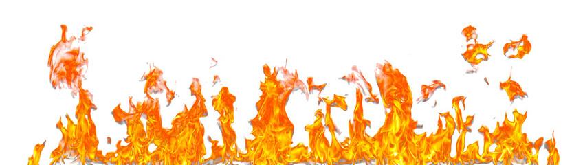 Fire flame on transparent background isolated png..