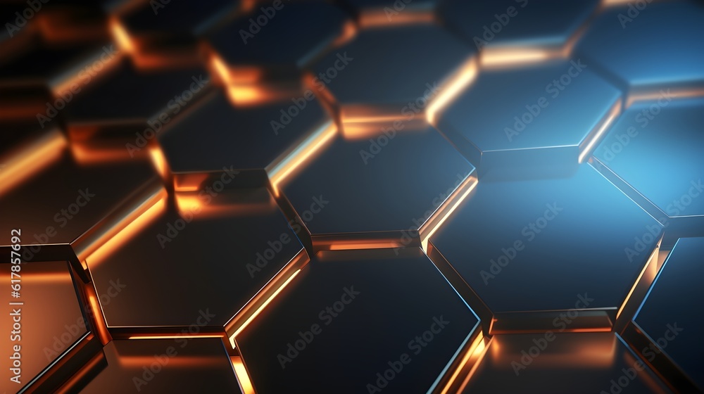 Poster abstract background with hexagons