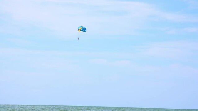 Parasailing is a popular pastime in many resorts around the world. The active form of relaxation.