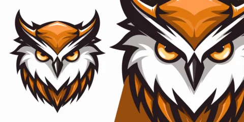 Fotobehang Dynamic Owl Logo: Captivating Mascot for Sport & E-Sport Teams, Illustration Vector Graphic © Giu Studios