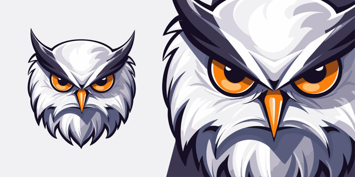 Powerful Owl Logo: Intriguing Mascot Illustration for Sport & E-Sport Teams, Vector Graphic